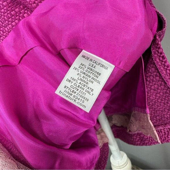 Trina Turk Women's NWT Purple Jacquard Designer Luxury Sheath Dress 6/C36 - Picture 8 of 8